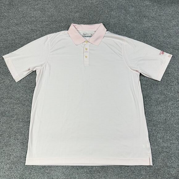 Cutter & Buck DryTec Pink Striped Short Sleeve Golf Polo Shirt Men’s Size XXXL - Picture 1 of 8